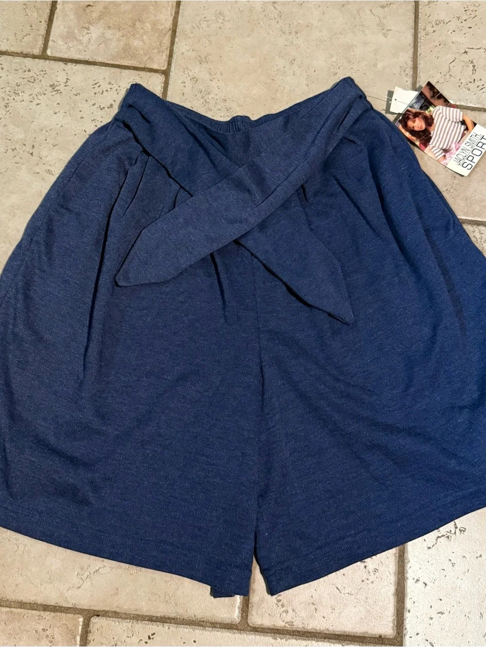 Vintage Women’s Navy Tie-Waist Shorts size M new with tag JACLYN SMITH. SPORT